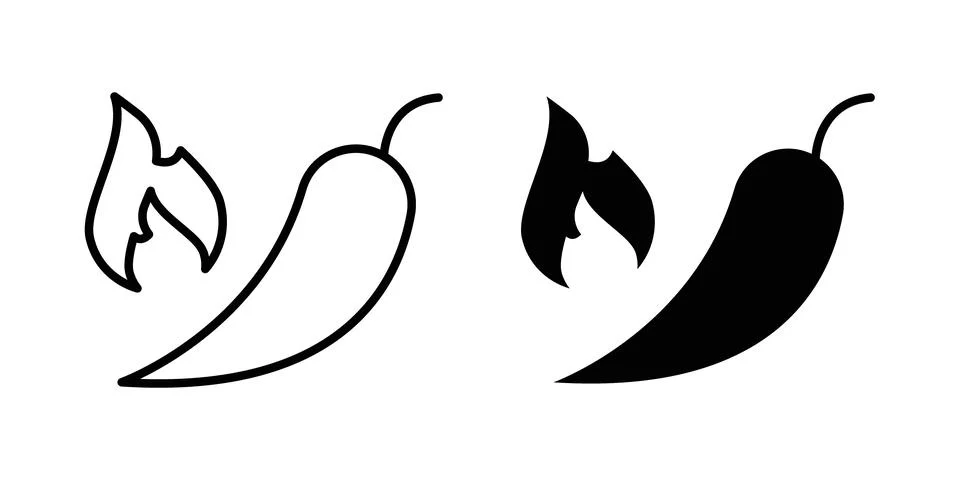 Pepper hot icon vector, symbol, logo illustrations Illustrazione stock