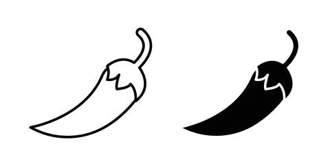 Pepper icon Illustration designs pack for Web Stock Illustration