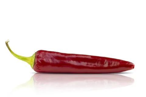 Pepper. Isolated red chilli pepper on a white background. Stock Photos