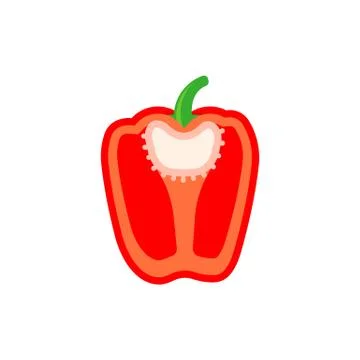 Pepper isolated on white background. Vector illustration. Illustrazione stock