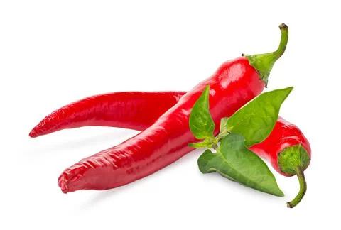 Pepper with leaves Stock Photos