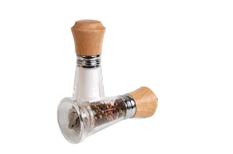 Pepper mill and salt Stock Photos