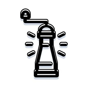Pepper mill grinding condiments for cooking food Stock Illustration