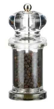 PEPPER MILL ON WHITE BACKGROUND Stock Photos