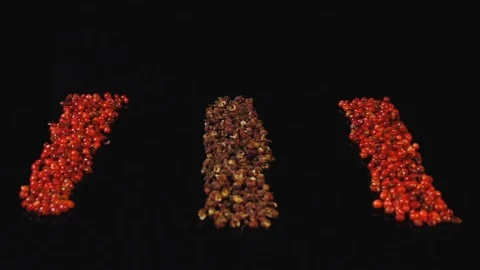 Pepper mix is going on a black background. Stock Footage 113175545