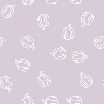 Pepper paprika line vector seamless pattern Stock Illustration