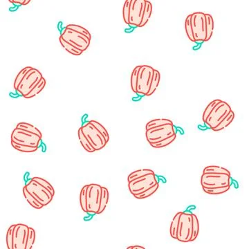 Pepper paprika vector seamless pattern Stock Illustration