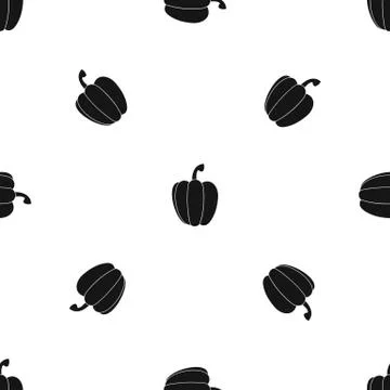 Pepper pattern seamless black Stock Illustration