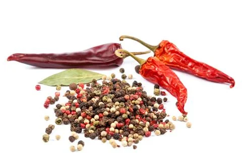 Pepper peas on a white background. Stock Photos