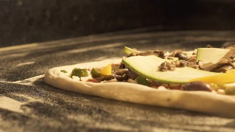 Pepper on Pizza Stock Footage 105418623