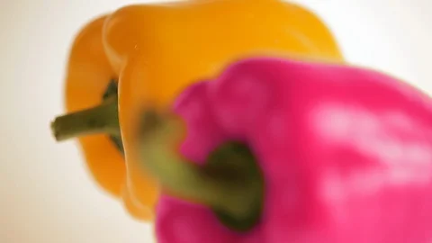 Pepper red and yellow on the table Stock Footage 100937900