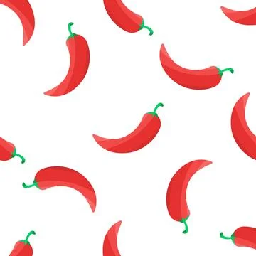 Pepper red chili pepper pattern spicy vegetable Stock Illustration