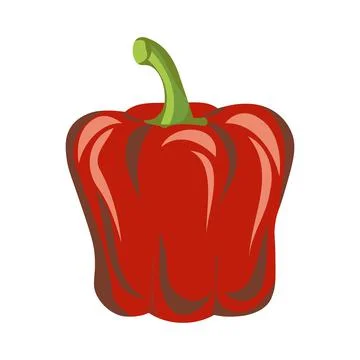 Pepper red vegetable isolated vector colored Stock Illustration