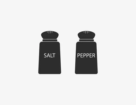 Pepper, salt, shaker icon. Vector illustration. Flat design. Illustrazione stock