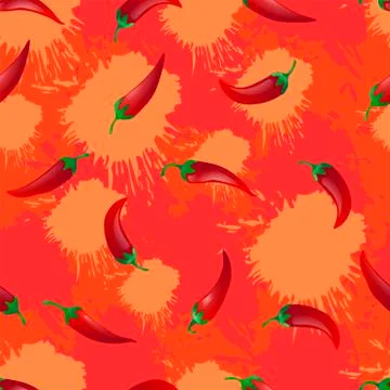 Pepper seamless pattern Stock Illustration