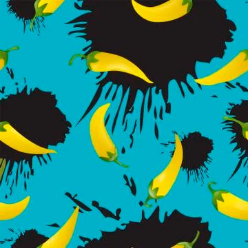 Pepper seamless pattern Stock Illustration