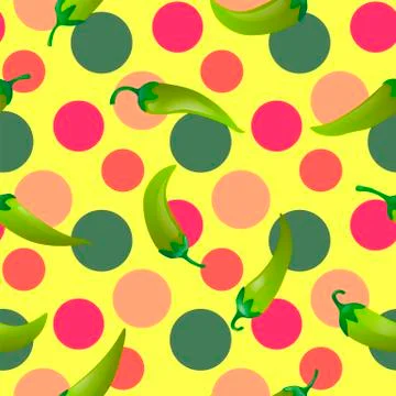Pepper seamless pattern Stock Illustration