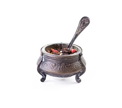 Pepper shaker with different pepper seeds isolated on white background Stock Photos