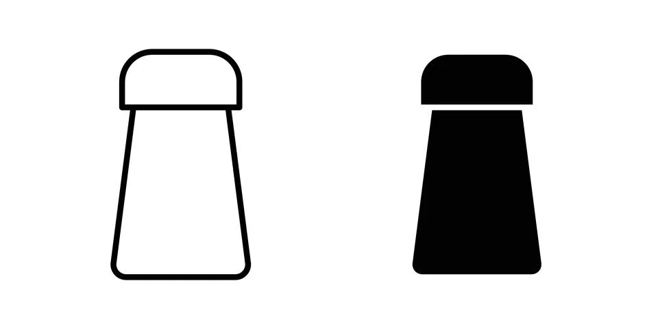 Pepper shaker icon vector template set in black Stock Illustration