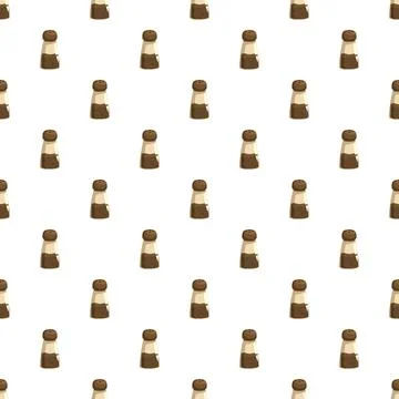 Pepper shaker pattern repeating on white background Stock Illustration