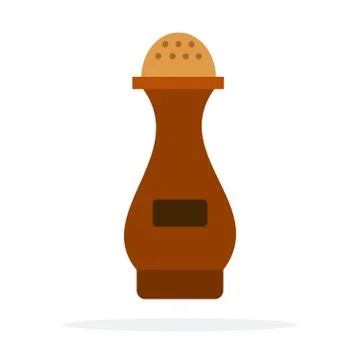 Pepper shaker vector flat material design isolated object on white background. Stock Illustration