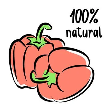 Pepper sketch logo. Vector illustration. Stock Illustration