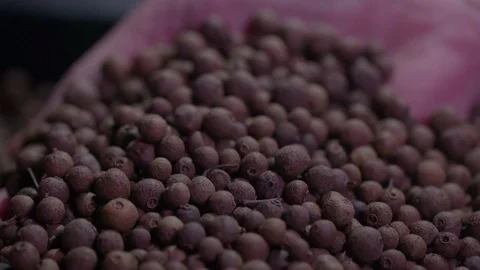 Pepper slowly falls closeup Stock Footage 75240943