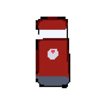 Pepper spice grinder pixel art vector illustration Stock Illustration