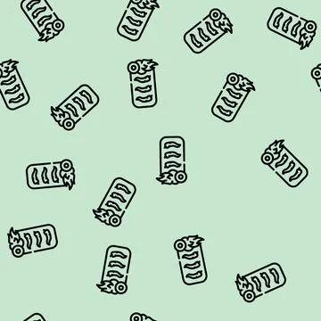 Pepper spice label line vector seamless pattern Illustrazione stock