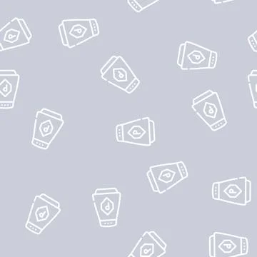 Pepper spice line vector seamless pattern black Stock Illustration