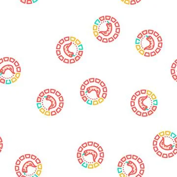 Pepper spicy round scale vector seamless pattern Stock Illustration