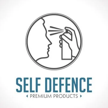 Pepper spray - self defence concept logo Stock Illustration