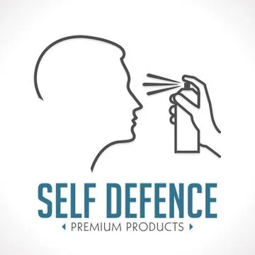 Pepper spray - self defence concept logo Stock Illustration