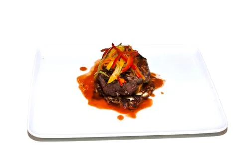 Pepper Steak plate Stock Photos