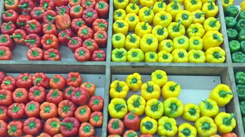 Pepper in supermarket Stock Footage 59957517