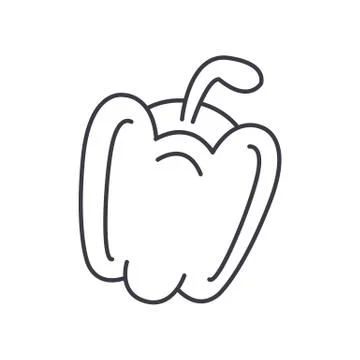 Pepper vector line icon, sign, illustration on background, editable strokes Stock Illustration