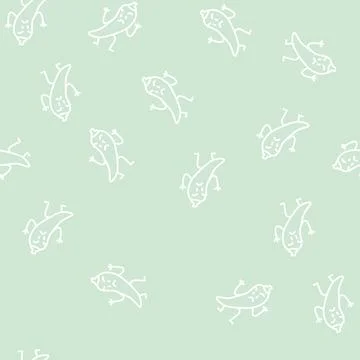 Pepper vegetable character line seamless pattern Stock Illustration