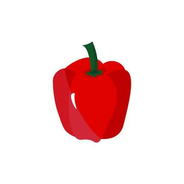 Pepper vegetable vector icon colored. EPS 10...... Paprika flat illustration. Stock Illustration