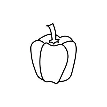 Pepper vegetable vector icon outline black EPS 10. Paprika flat illustration. Illustrazione stock