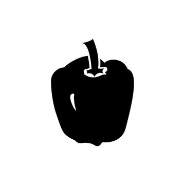 Pepper vegetable vector icon solid black EPS 10... Paprika flat illustration. Stock-Illustration