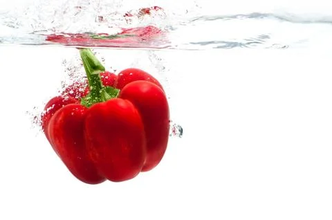 Pepper in water Stock Photos