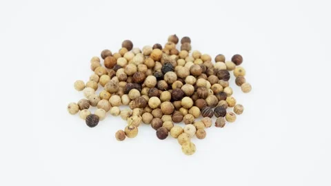 Peppercorn Rotating on White Background Isolated Stock Footage 325348388