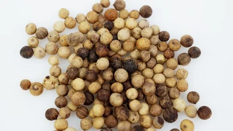 Peppercorn Rotating on White Background Isolated Stock Footage 325348415