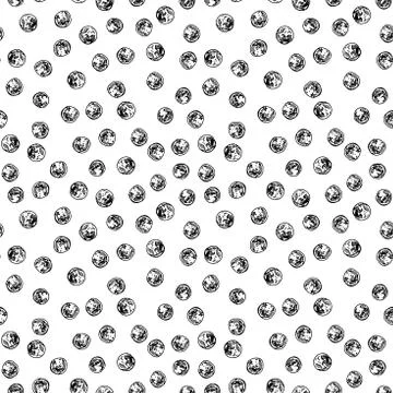Peppercorn seamless pattern.Vector black papper drawing. Stock Illustration