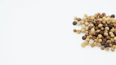 Peppercorn with White Copy Space for Presentation Stock Footage 325348342