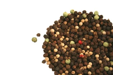Peppercorns isolated on white Stock Photos