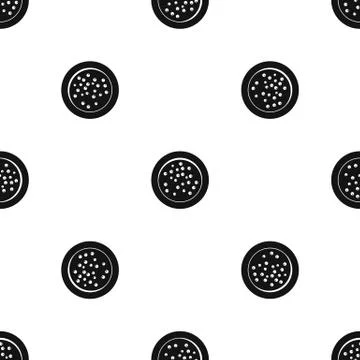Peppercorns on a plate pattern seamless black Stock Illustration