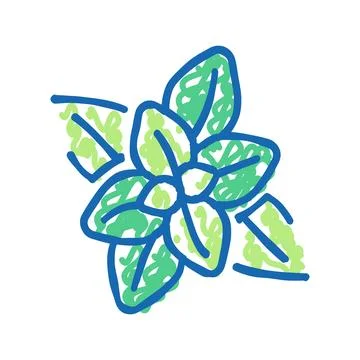 Peppermint aromatherapy color icon vector isolated illustration Stock Illustration