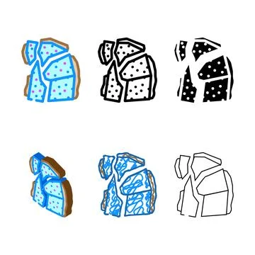 Peppermint bark food snack set color icon vector 스톡 일러스트