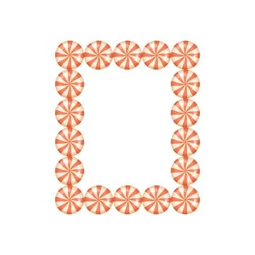 Peppermint candy frame made of swirl sweets for Christmas use 스톡 일러스트